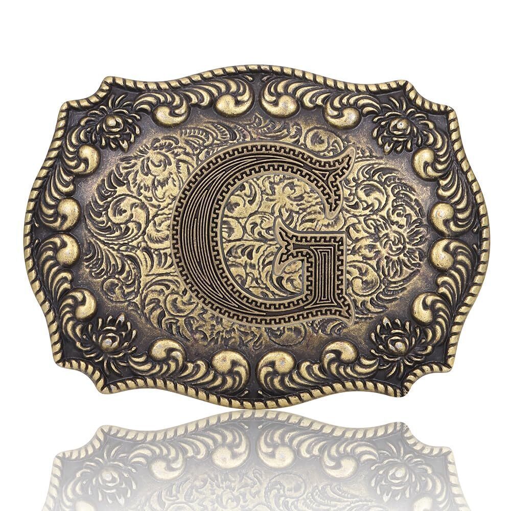 5083 Belt Buckles Western Cowboy Initial Letters ABCDJMR Texas Rodeo Belt